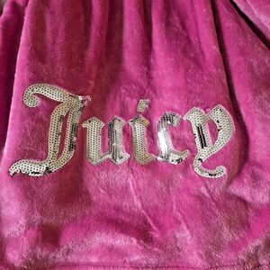 Juicy Couture Women's Pink Hooded Robe -  Size S - Rhinestone Back Logo - NWT